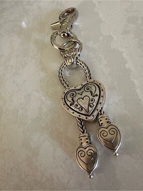 Brighton Silver Heart Dangle Key Chain Charm